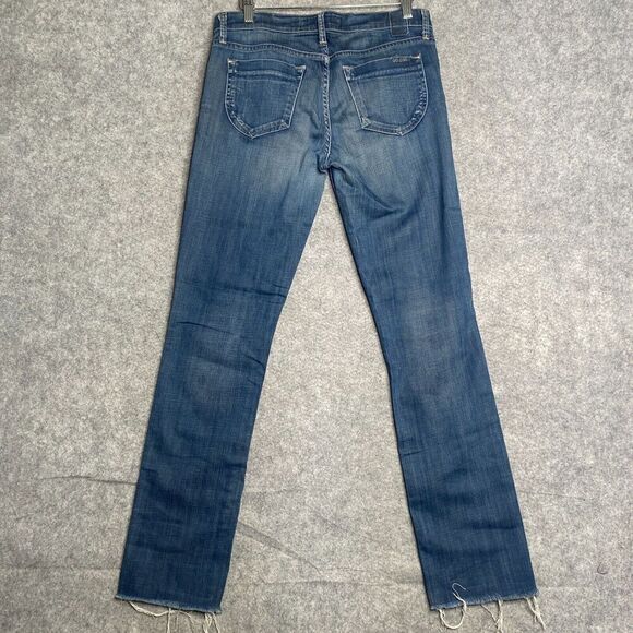 Goldsign Designer Jeans  | GOLDSIGN Size 28 W2310-131 Raw Hem Medium Wash Blue - Picture 9 of 11